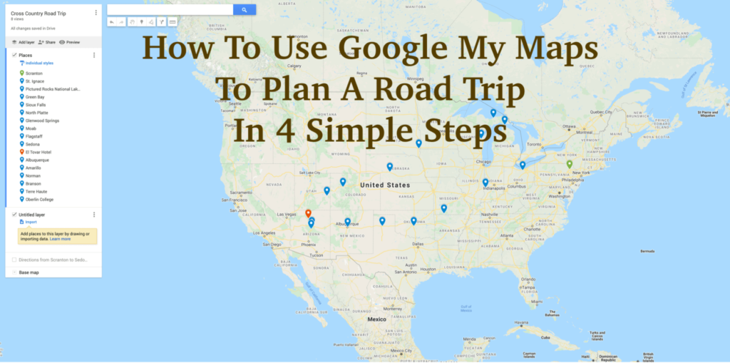 how to use google my maps to plan a road trip